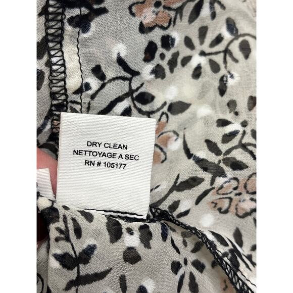 ULLA JOHNSON SILK BLACK & WHITE BLOUSE WITH RUFFLED SLEEVES, Size 2 - Picture 7 of 10